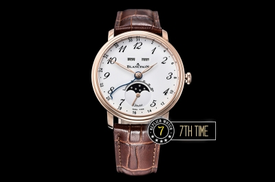 Blancpain Villeret Complications White Dial with Arabic Numerals 18K Rose Gold Thick Plated on Solid Stainless Steel