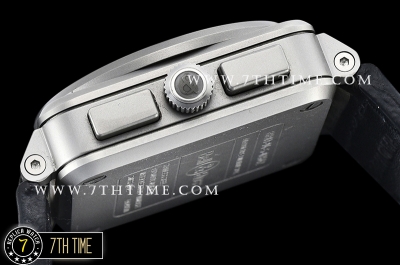 BR03-94 Horolum Chronograph Silver Grey Dial Black Leather Strap