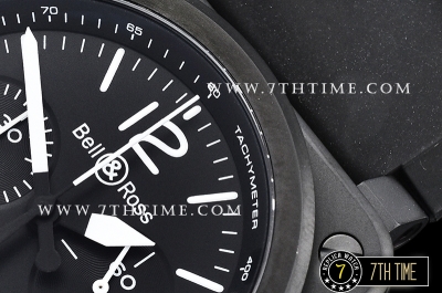 BR03-94 Chronograph Black Dial PVD Thick Coated on Solid Stainless Steel