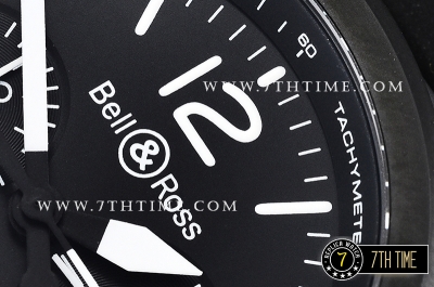 BR03-94 Chronograph Black Dial PVD Thick Coated on Solid Stainless Steel