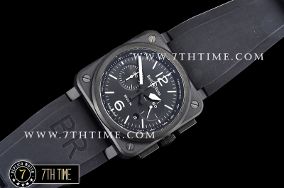 BR03-94 Chronograph Black Dial PVD Thick Coated on Solid Stainless Steel