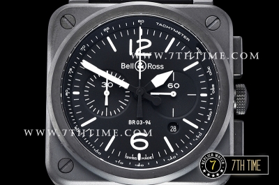 BR03-94 Chronograph Black Dial PVD Thick Coated on Solid Stainless Steel