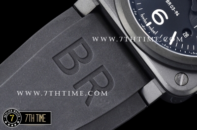 BR03-94 Chronograph Black Dial PVD Thick Coated on Solid Stainless Steel