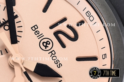 BR03-94 Desert Sand Beige Color Dial Chronograph PVD Thick Coated on Solid Stainless Steel
