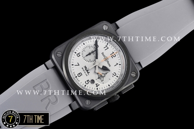 BR03-94 Chronograph Grey Rafale Limited Dial PVD Thick Coated on Solid Stainless Steel