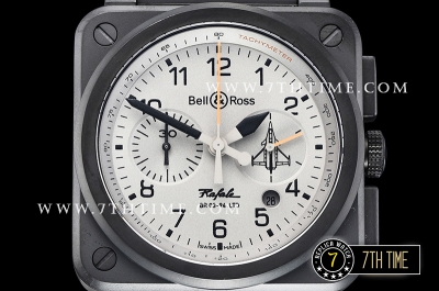 BR03-94 Chronograph Grey Rafale Limited Dial PVD Thick Coated on Solid Stainless Steel