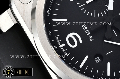BR03-94 Chronograph Black Dial Solid Stainless Steel Asia 7750