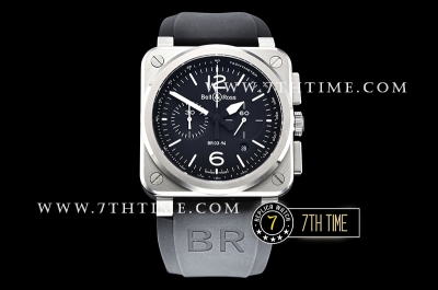 BR03-94 Chronograph Black Dial Solid Stainless Steel Asia 7750