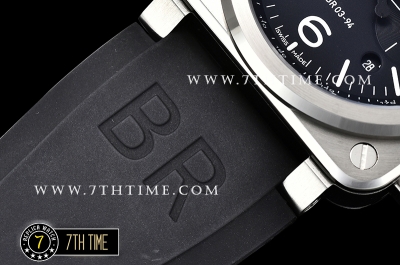 BR03-94 Chronograph Black Dial Solid Stainless Steel Asia 7750