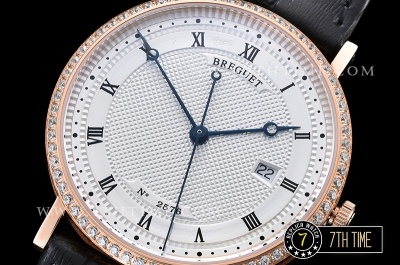 Breguet Classique 5177 White Guilloche Dial with Roman Numerals 18K Rose Gold