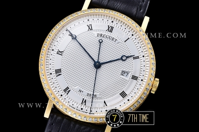 Breguet Classique 5177 White Guilloche Dial with Roman Numerals 18K Yellow Gold