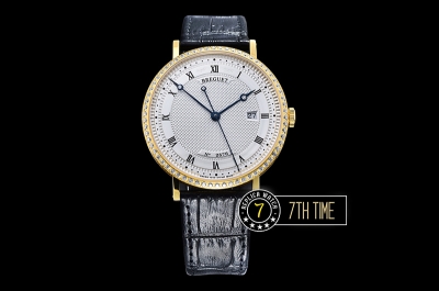 Breguet Classique 5177 White Guilloche Dial with Roman Numerals 18K Yellow Gold