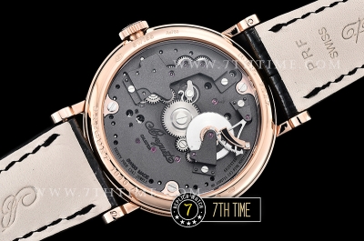 Breguet Tradition 7057BR Black Guilloche Skeletonal Dial with Roman Numerals 18K Rose Gold Thick Plated