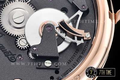 Breguet Tradition 7057BR Black Guilloche Skeletonal Dial with Roman Numerals 18K Rose Gold Thick Plated