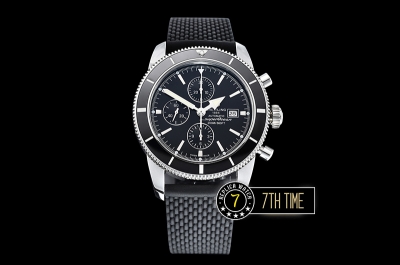 Breitling SuperOcean Heritage II Chrono Black Dial  with Stick Markers Asia Valjoux 7750