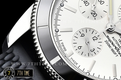 Breitling SuperOcean Heritage II Chrono White Dial with Stick Markers Black Ceramic Material Bezel Asia Valjoux 7750