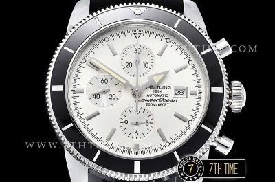 Breitling SuperOcean Heritage II Chrono White Dial with Stick Markers Black Ceramic Material Bezel Asia Valjoux 7750