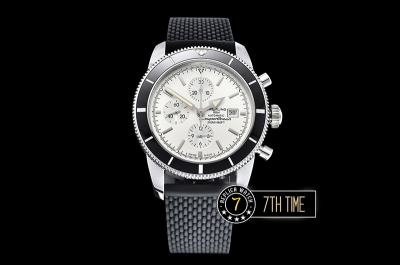 Breitling SuperOcean Heritage II Chrono White Dial with Stick Markers Black Ceramic Material Bezel Asia Valjoux 7750