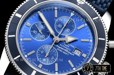 Breitling SuperOcean Heritage II Chrono Blue Ceramic Bezel  Blue Dial with Stick Markers