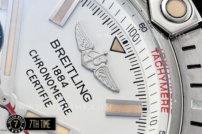 Breitling Chronomat Airborne White Dial with Black Subdials & Stick Markers Nylon Clad Leather Strap