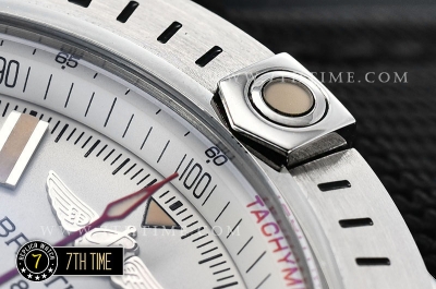 Breitling Chronomat Airborne White Dial with Black Subdials & Stick Markers Nylon Clad Leather Strap