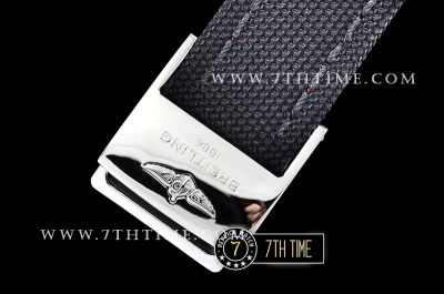 Breitling Chronomat Airborne Black Dial with Silver Tone Subdials & Stick Markers Nylon Clad Leather Strap