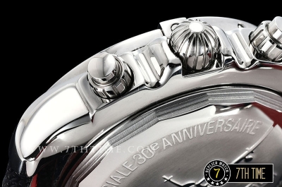 Breitling Chronomat Airborne Black Dial with Silver Tone Subdials & Stick Markers Nylon Clad Leather Strap