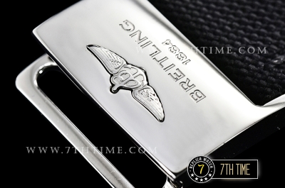 Breitling Chronomat Airborne Black Dial with Silver Tone Subdials & Stick Markers Nylon Clad Leather Strap