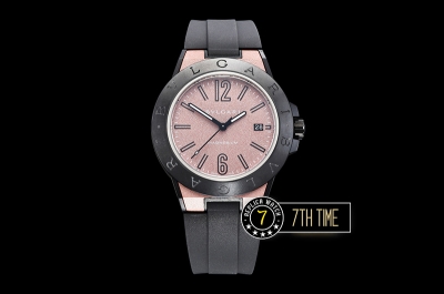 Bvlgari Diagono Magnesium Ceramic Bezel Special Bronze "Motorlac" Coated Dial with Numerals & Stick Markers