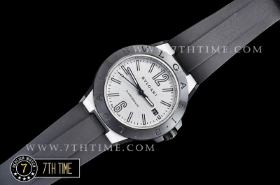Bvlgari Diagono Magnesium Ceramic Bezel Special Gray Silver "Motorlac" Coated Dial with Numerals & Stick Markers