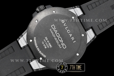 Bvlgari Diagono Magnesium Ceramic Bezel Special Gray Silver "Motorlac" Coated Dial with Numerals & Stick Markers