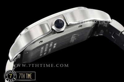 Cartier Santos White Dial with Black Roman Numeral Markers Solid Stainless Steel