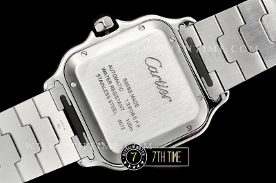 Cartier Santos White Dial with Black Roman Numeral Markers Solid Stainless Steel