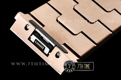 Cartier Santos White Dial with Black Roman Numeral Markers 18K Rose Gold Thick Plated Case and Bracelet