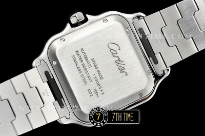 Cartier Santos White Dial with Black Roman Numeral Markers Two Tone 18K Rose Gold Thick Plated Case and Bracelet