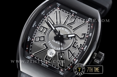 Franck Muller Vanguard V45 Series Silver Grey Textured Dial with Numeral Markers PVD Coated Bezel And Case