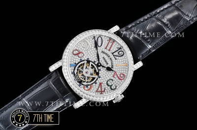 Frank Muller Ronde Color Dreams Tourbillon Diamonds Full Diamond Paved Dial with Colored Numerals