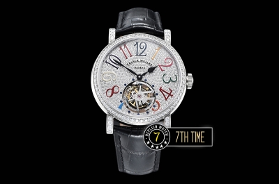 Frank Muller Ronde Color Dreams Tourbillon Diamonds Full Diamond Paved Dial with Colored Numerals