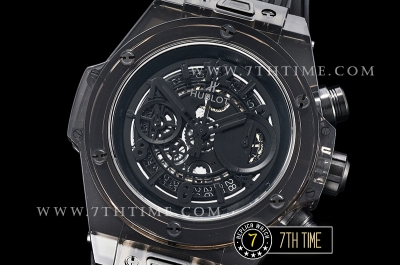 Hublot Big Bang Unico Sapphire Skeletonal Dial with Numeral Markers & Black Rehaut High Quality Plastics Transparent Bezel