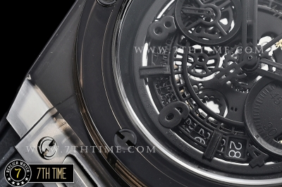 Hublot Big Bang Unico Sapphire Skeletonal Dial with Numeral Markers & Black Rehaut High Quality Plastics Transparent Bezel