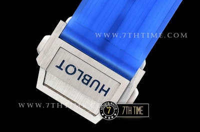 Hublot Big Bang Unico Sapphire Skeletonal Dial with Numeral Markers & Black Rehaut Baguette Blue Gems Bezel