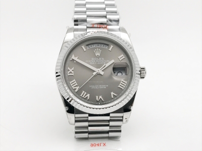 DayDate 36mm Wt 904L Flt SS/SS Grey/Rm QF VR3255