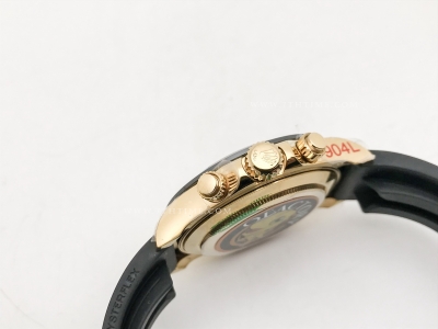 Daytona 116518 Wt YG/RU Met/Blk/Stk QF V11 SH4130