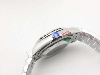 DayDate 36mm Wt 904L Flt SS/SS Grey/Stk QF VR3255