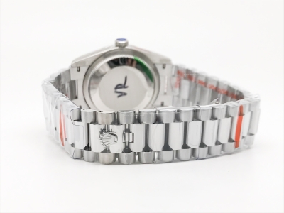 DayDate 36mm Wt 904L Flt SS/SS Grey/Stk QF VR3255