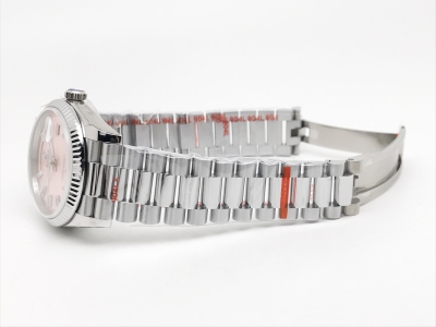 DayDate 36mm Wt 904L Flt SS/SS Silv/Dia QF VR3255