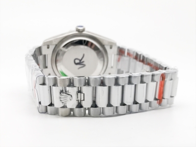 DayDate 36mm Wt 904L Flt SS/SS Silv/Stk QF VR3255