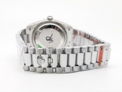 DayDate 36mm Wt 904L Flt SS/SS Silv/Dia QF VR3255