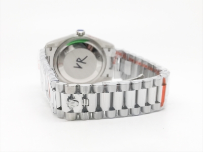 DayDate 36mm Wt 904L Flt SS/SS Blue/Dia QF VR3255