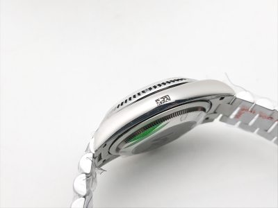 DayDate 36mm Wt 904L Flt SS/SS Grey/Dia QF VR3255